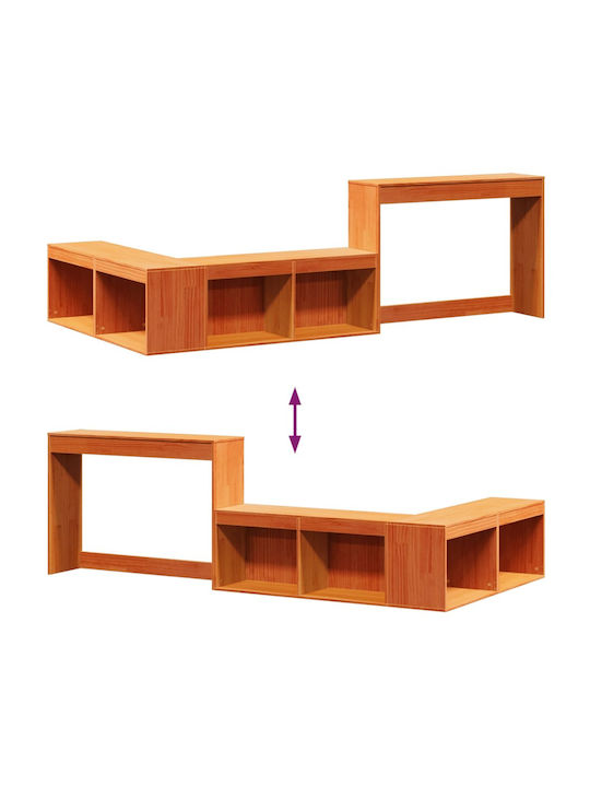 Kids Desk made of Solid Wood Brown Wax 104.5x29x75cm