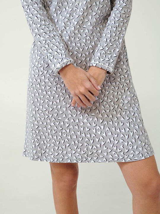 Vamp Winter Women's Nightdress Light Gray