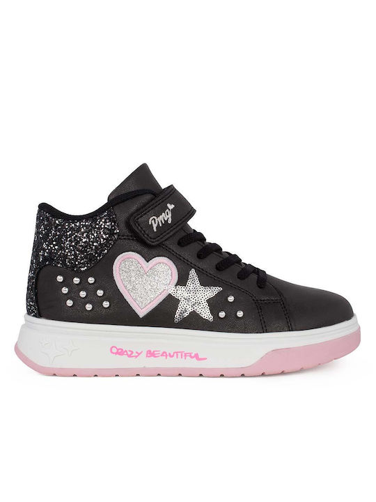 Primigi Kids Sneakers High Anatomic with Scratch Black