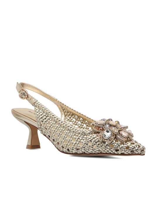 Alma en Pena Leder Pumps Goldene