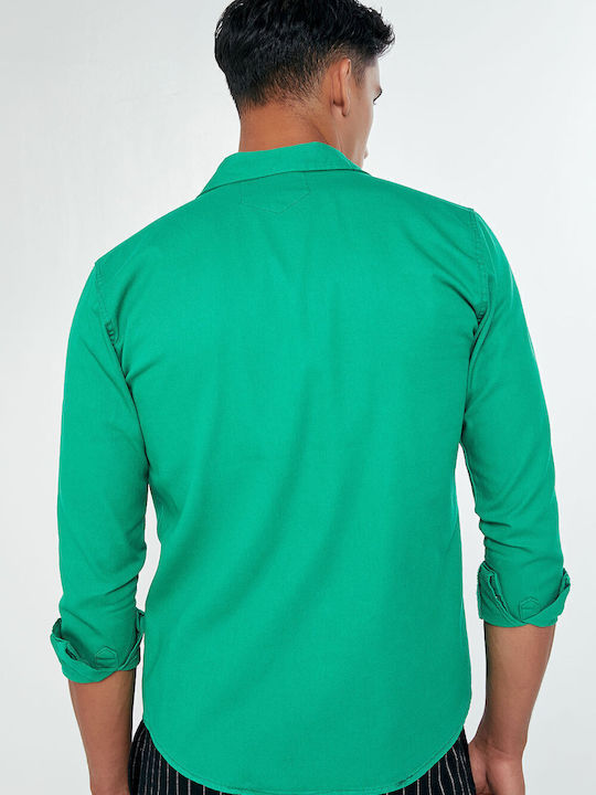 Langärmlig Jeans Hemd Green
