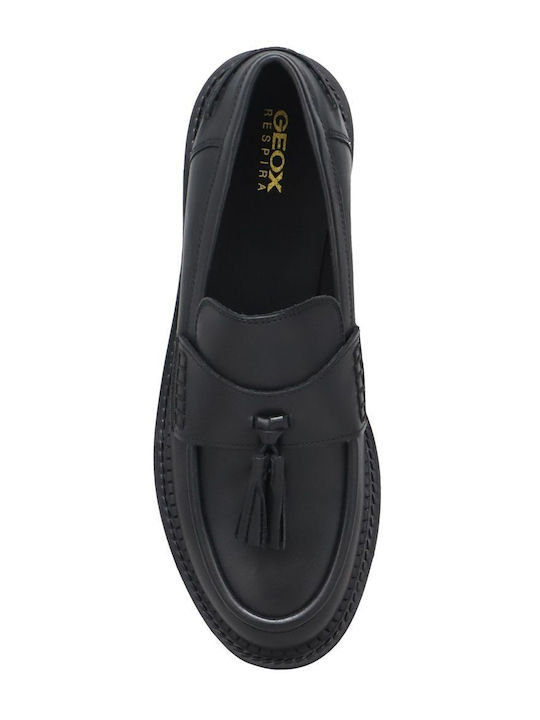 Serilda Δερμάτινα Γυναικεία Loafers σε Μαύρο Χρώμα