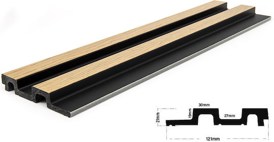 Επενδυση Εσωτερικου Τοιχου Ps Panel 3d Πηχακια F4 Residence 21/122 Mm Nat.oak/black