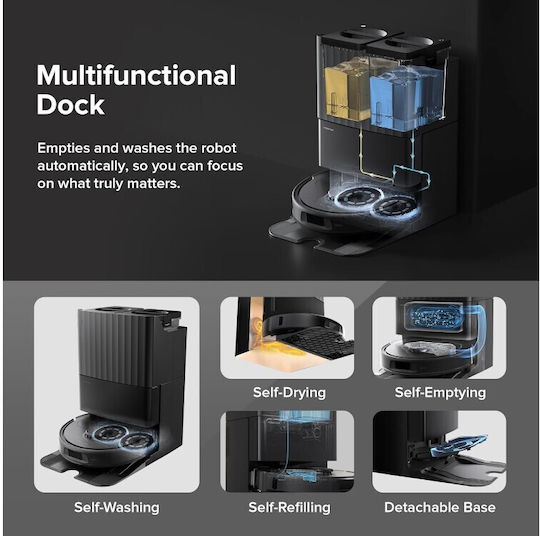 Roborock Q Revo S Robot Vacuum for Vacuuming & Mopping with Mapping and Wi-Fi Black
