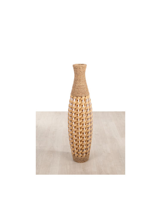 Floor Vase Alexandra House Living Brown PVC Natural Fiber 28 X 100 X 28 Cm