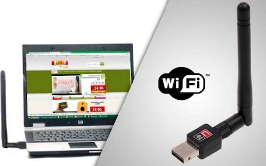 Andowl 03003SBA50BK Αντάπτορας Δικτύου USB με Ασύρματη Σύνδεση Wi-Fi 150Mbps