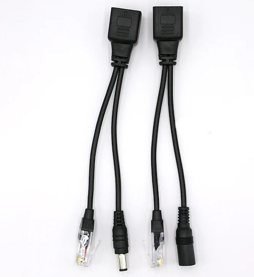 Ez-poeppb1 10/100m Passive PoE Injector + Splitter Pair Cat5 Black