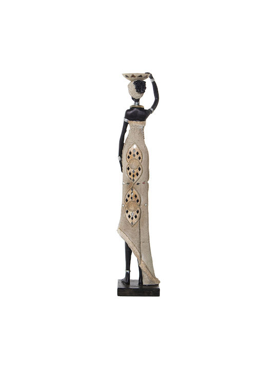 Decorative Figure Alexandra House Living Silver Plastic African Woman 12 X 14 X 53 Cm