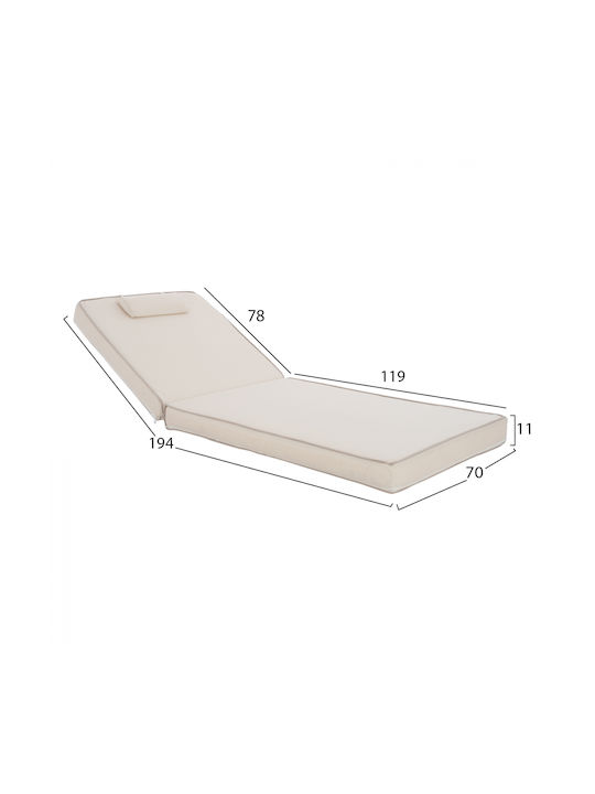 HomeMarkt Sun Lounger Cushion Sifnos Beige 194x70cm.