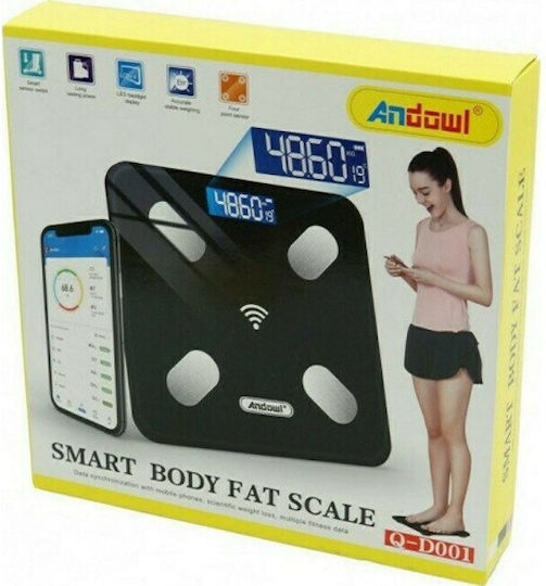 Cântar Inteligent pentru Corp Funcție IMC Bluetooth Ecran LCD din Sticlă Control prin Telefonul Tău
