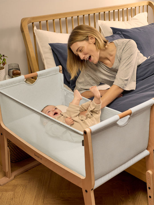 Snuz Cradle with Mattress and Side Opening Natural