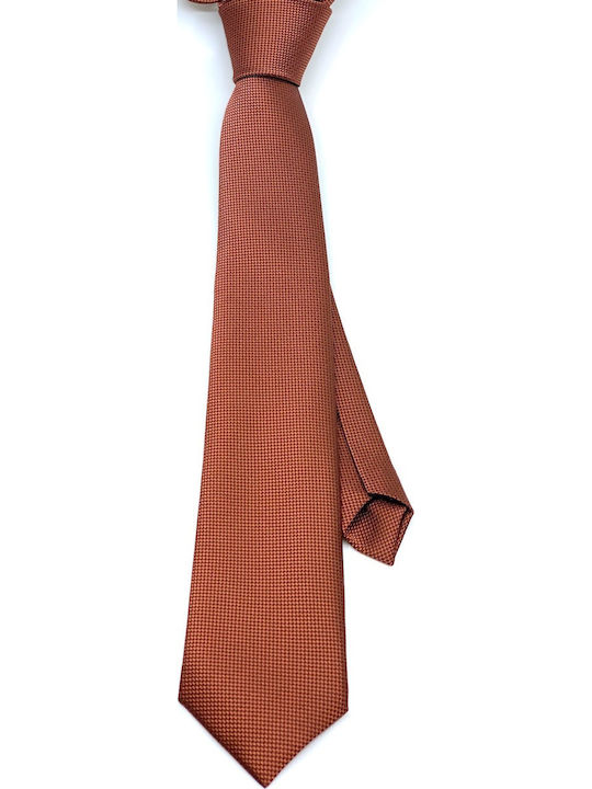 Legend Accessories Oxford Σετ Ανδρικής Γραβάτας Μονόχρωμη Κεραμιδί με Μαντήλι