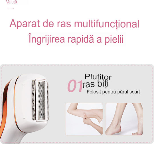 Set Epilator Enzo Beauty 3 În 1 Hm-205 Putere 5w Autonomie 90 Min 3 Capete Epilator Ras Pedichiură Încărcare Usb Alb