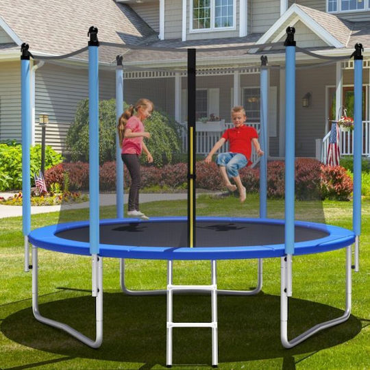 Costway Trampolin Draußen Durchmesser 244cm mit Leiter & Netz