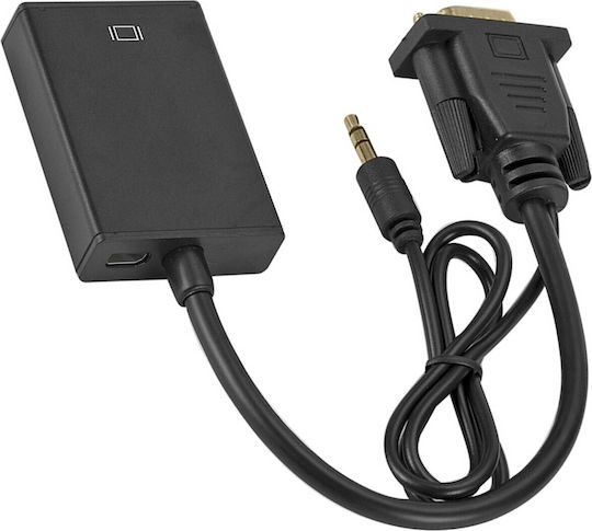 Vga Male To Hdmi Female Adapter High Definition 3.5mm Jack