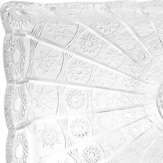 Keskor Glass Decorative Platter Transparent 28.5x17x12cm