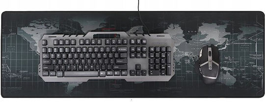 Mouse Pad Zola Rubberized Gaming World Map 90 X 40 Cm
