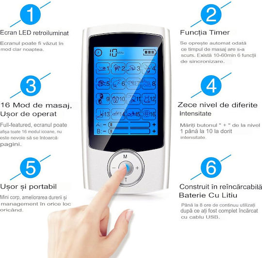 Masatoare Electrice Electroterapie pentru Corp Argintiu