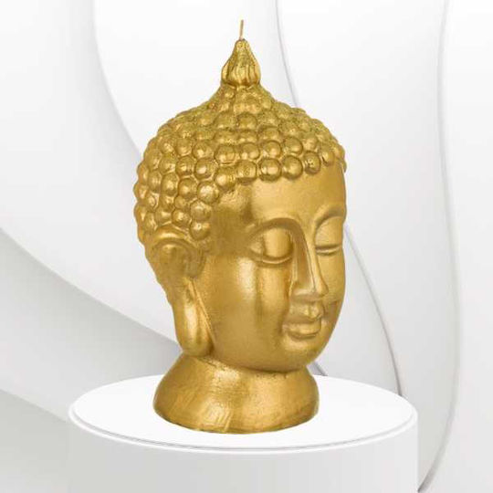 Lumânare Decorativă Mercaton Cap Buddha Model 3D 11 X 21 Cm Auriu