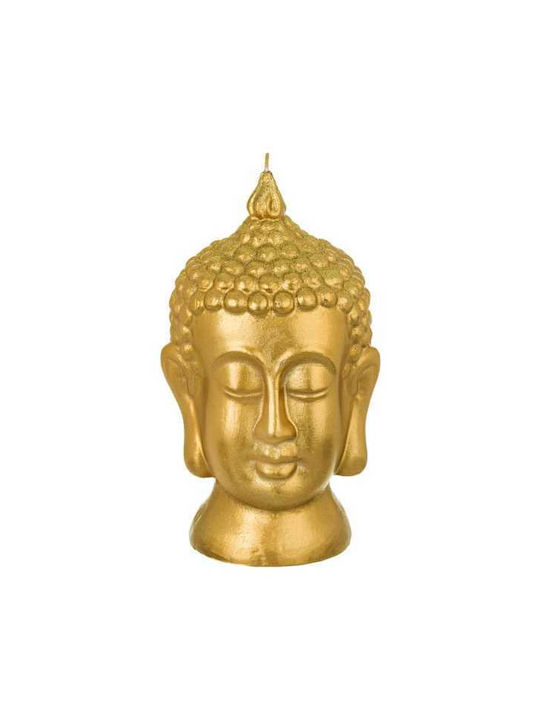 Dekorative Kerze Mercaton Buddha Kopf 3D Modell 11 x 21 cm Gold