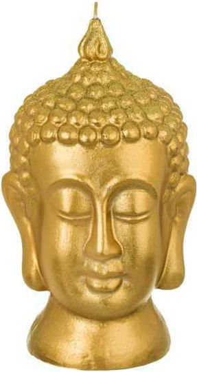 Lumânare Decorativă Mercaton Cap Buddha Model 3D 11 X 21 Cm Auriu