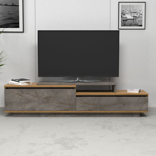 Suport TV Natural Wood & Grey Marble L180xW35xH42cm