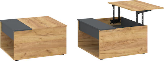 Central Coffee Table Atzi with Lifting Mechanism Dark Walnut Anthracite Central Coffee Table Atzi with Lifting Mechanism Dark Walnut Anthracite