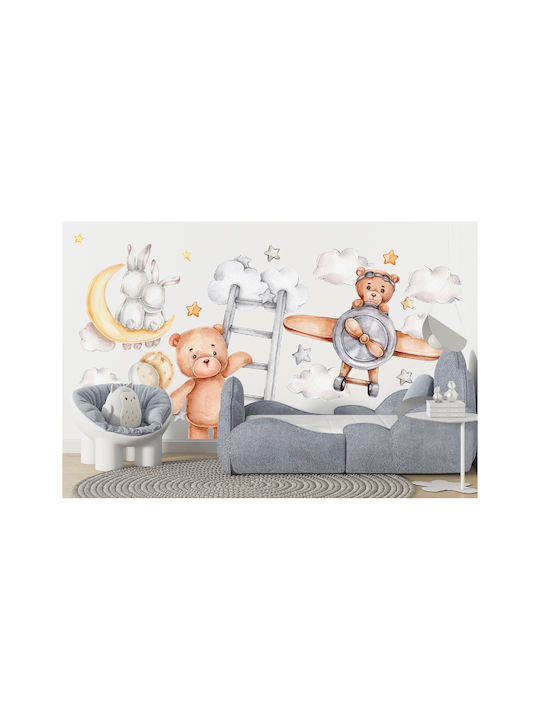 Autocolante pentru Camera Copiilor Urs Decorare Copii Bej Gri 60x120