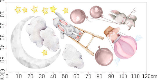 Autocolante de Perete Pastel pentru Copii Decor pentru Camera Copiilor Roz 60x120