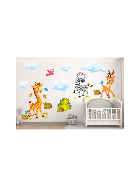 Bunte Tier-Wandsticker für Kinderzimmer 100x200 Bunte Tier-Wandsticker für Kinderzimmer 100x200