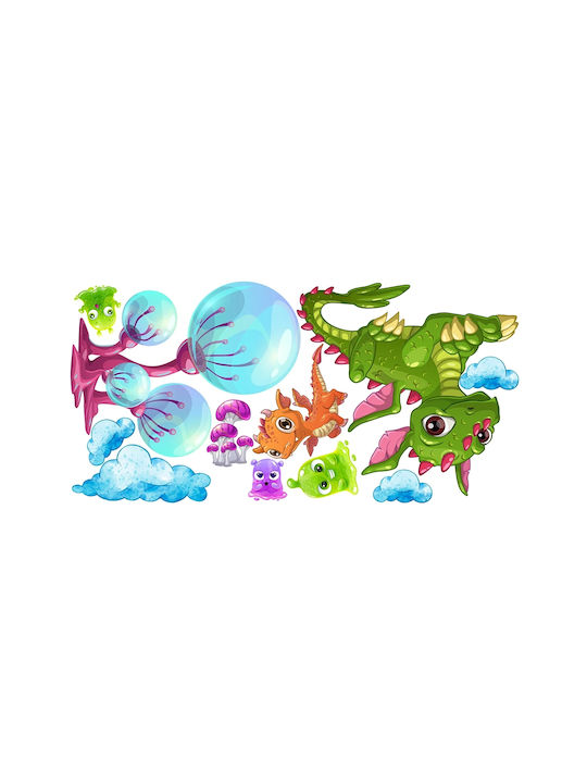 Autocolante Decorative Drăguțe cu Dinozauri pentru Copii 60x120