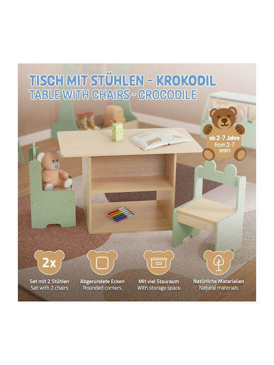Kids Table and Chairs Set for Painting made of Wood Beige Joyz Kids Table and Chairs Set for Painting made of Wood Beige Joyz