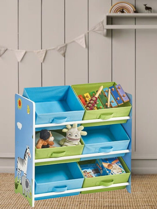 Система за съхранение на играчки Син 63x30x60см 1бр