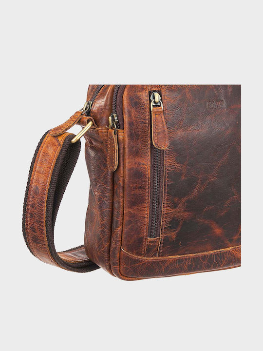 Leder Herrentasche Schulter / Crossbody Tabac Braun