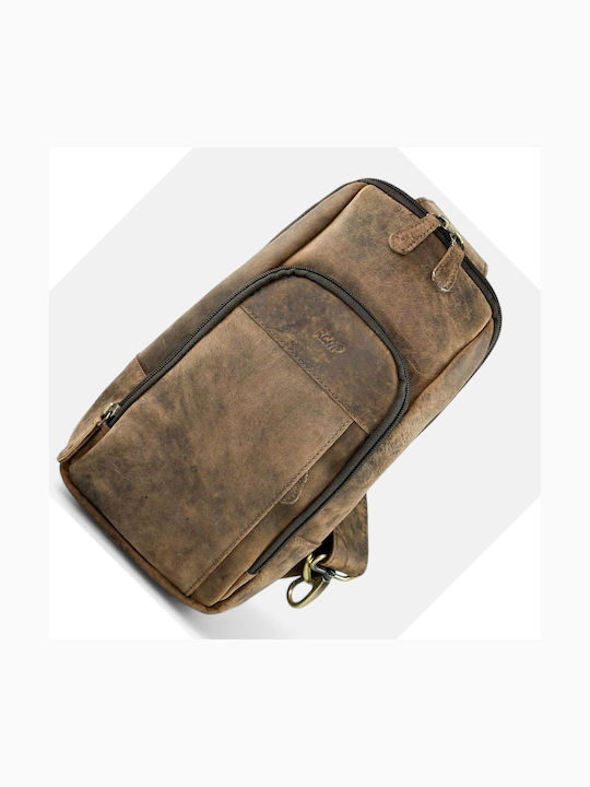 Leder Herrentasche Sling Braun