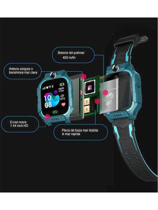 Kids Digital Watch with Rubber/Plastic Strap Turquoise