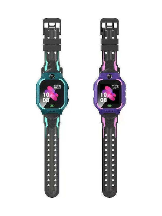 Kids Digital Watch with Rubber/Plastic Strap Turquoise