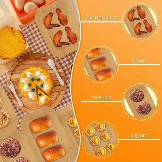 Set Mercaton 50 Foi de Copt și Prăjit pentru Airfryer Dublu Strat Formă Dreptunghiulară 40 G/m² 14 X 22 Cm