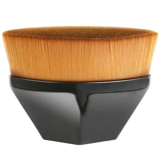 Silberner Kabuki Foundation Pinsel Zola Ergonomisches Design Kunststoff Synthetische Borsten 6 cm Schwarz