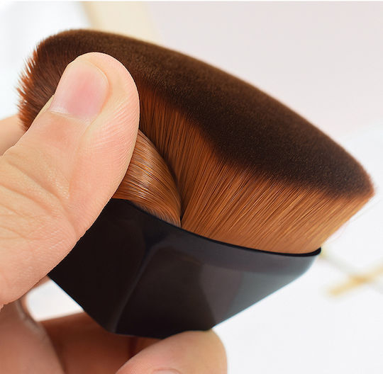 Silberner Kabuki Foundation Pinsel Zola Ergonomisches Design Kunststoff Synthetische Borsten 6 cm Schwarz