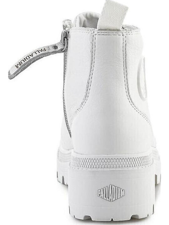 Pallabase Leather Women's Ankle Boots White