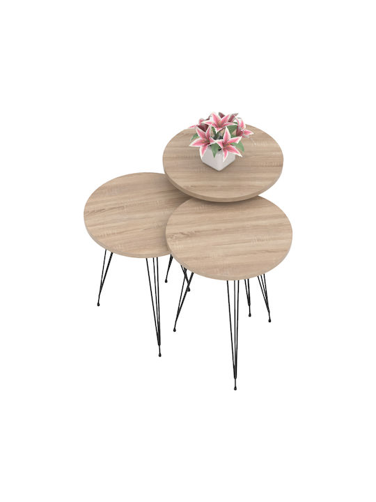 Round Side Table Nissa Wooden Sonata-Black M33xL33xH56cm
