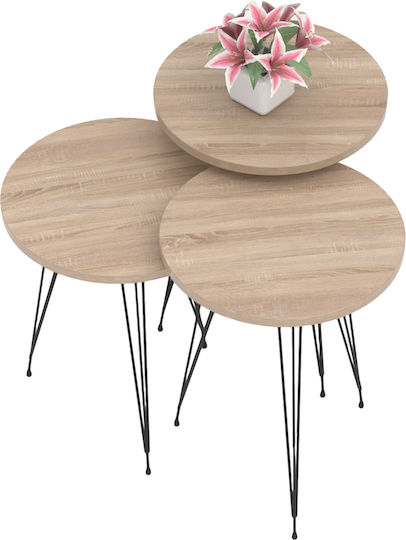 Round Side Table Nissa Wooden Sonata-Black M33xL33xH56cm