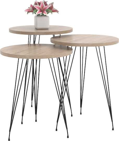 Round Side Table Nissa Wooden Sonata-Black M33xL33xH56cm