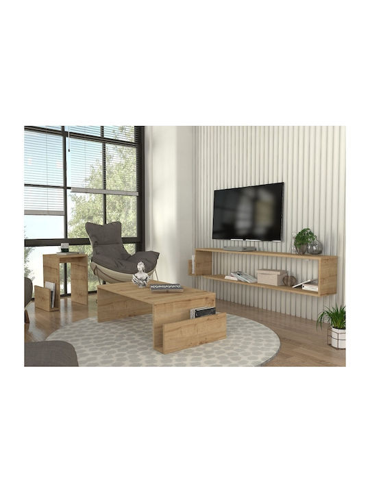 Rectangular Central Coffee Table Regnar Wooden Sapphire Oak W100.6xD55xH31.8cm