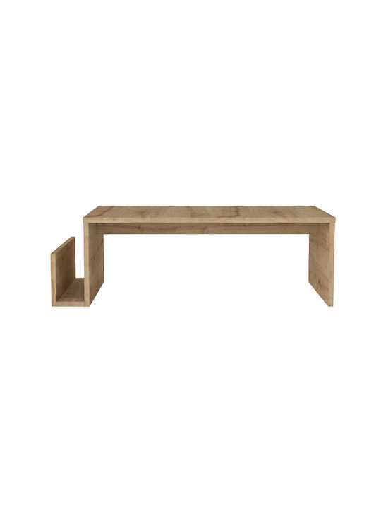 Rectangular Central Coffee Table Regnar Wooden Sapphire Oak W100.6xD55xH31.8cm