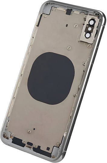 Clappio Frame + Battery Cover Iphone Xs Max Rear Window White Light Grey