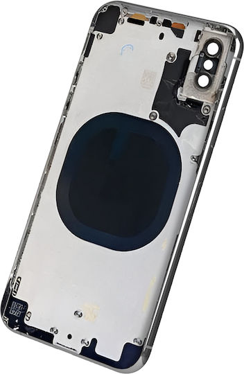 Clappio Frame + Battery Cover Iphone X Silver Rear Window Light Grey