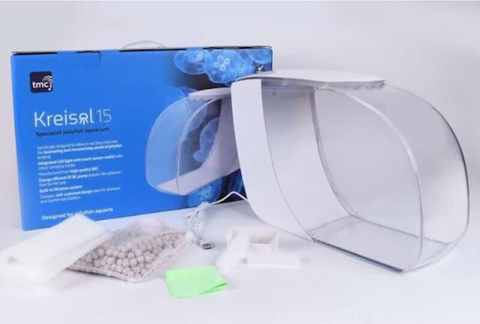 TMC Kreisel 15 Fish Aquarium Capacity 15lt with Lighting, Circulator, Filter and 41x14x27cm for Jellyfish