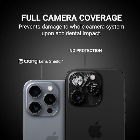 Crong Lens Shield Camera Protection Tempered Glass Transparent for the iPhone 16 Pro, iPhone 16 Pro Max